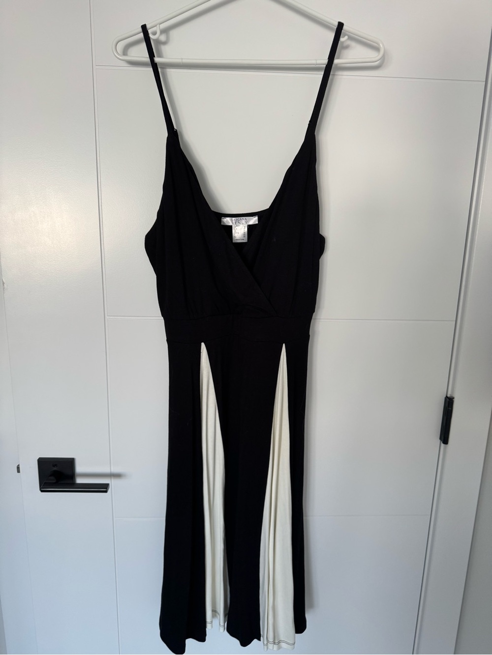 VENUS Black Dress with White Inset Panels